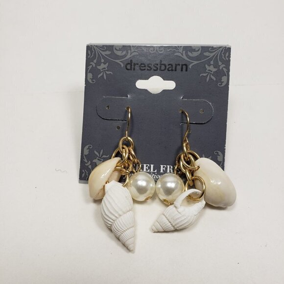 2/$30 Gold Tone Seashell & Beaded Dangle Earrings – 1.75" Women Fashion Jewelry - Picture 7 of 7